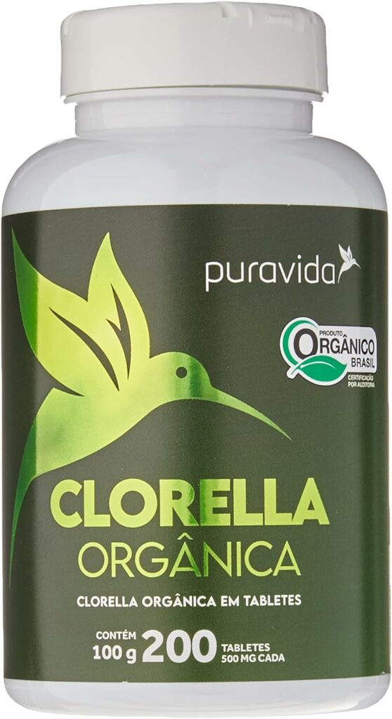 Clorella Orgânica em cápsulas da Puravida. Fonte da imagem: Amazon