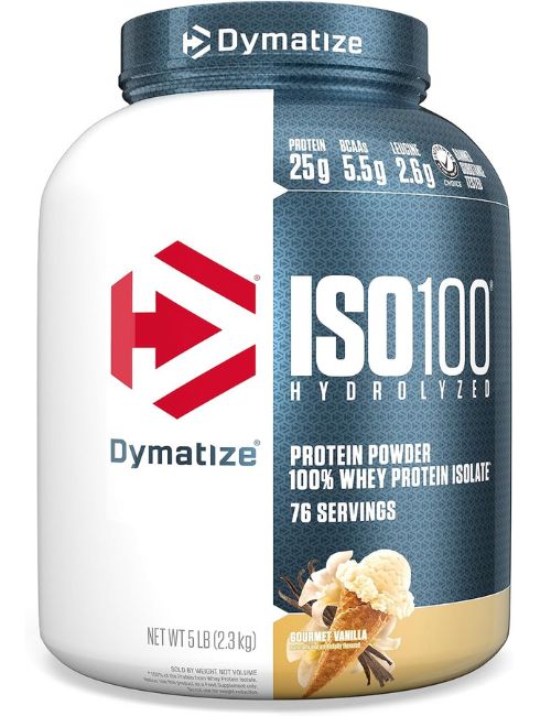 Iso 100, whey protein isolado e hidrolisado da Dymatize. Fonte da imagem: site oficial da marca.