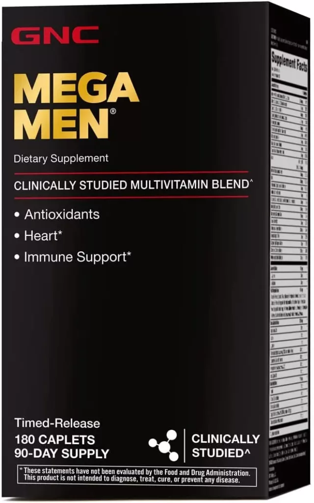 Multivitamínico Mega Men, da GNC. Imagem retirada do site da Amazon.